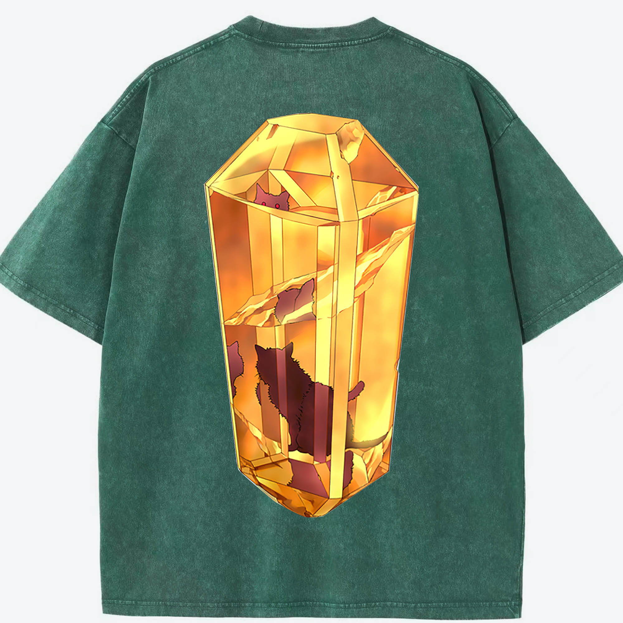 （画像用） 遊☆戯☆王 Yu-Gi-Oh! 綿100% ヴィンテージ風 半袖Tシャツ（背面プリント）